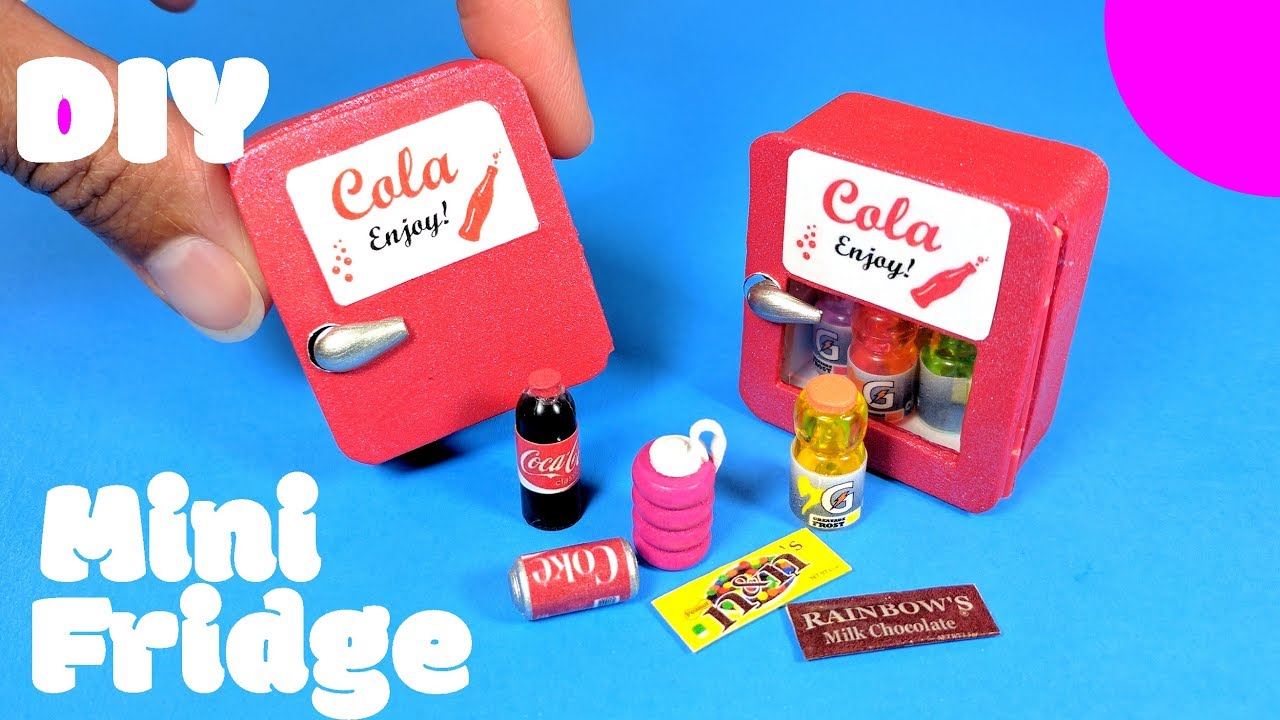 DIY Miniature Refrigerator & Easy Snacks/Drinks - Doll Mini Fridge