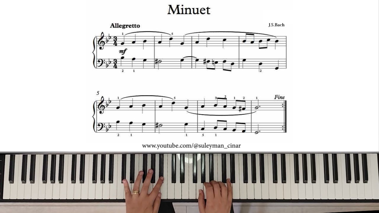 MENUET Johann Sebastian BACH G Minor Allegretto (Sol Minör)