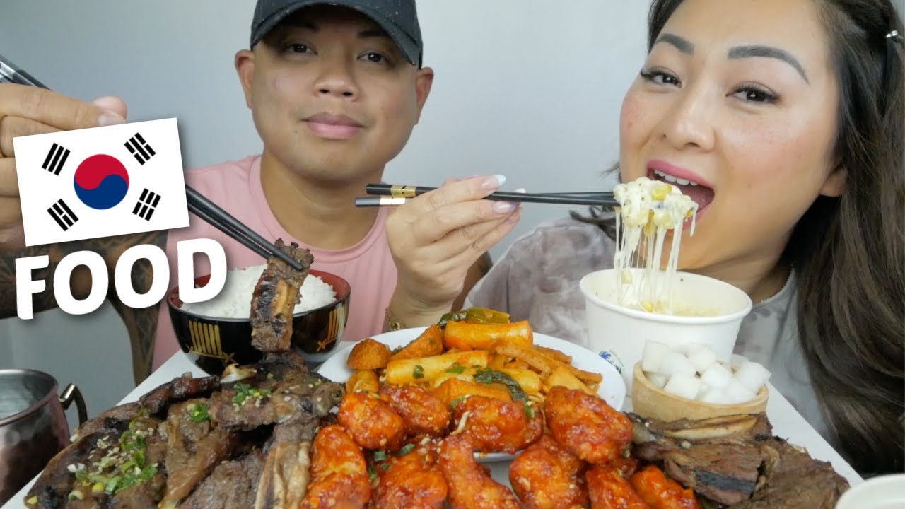 KOREAN FOOD *SPICY RABOKKI, L.A GALBI, CORN CHEESE & DAKGANGJEONG Mukbang With Hubby | N.E Let's Eat