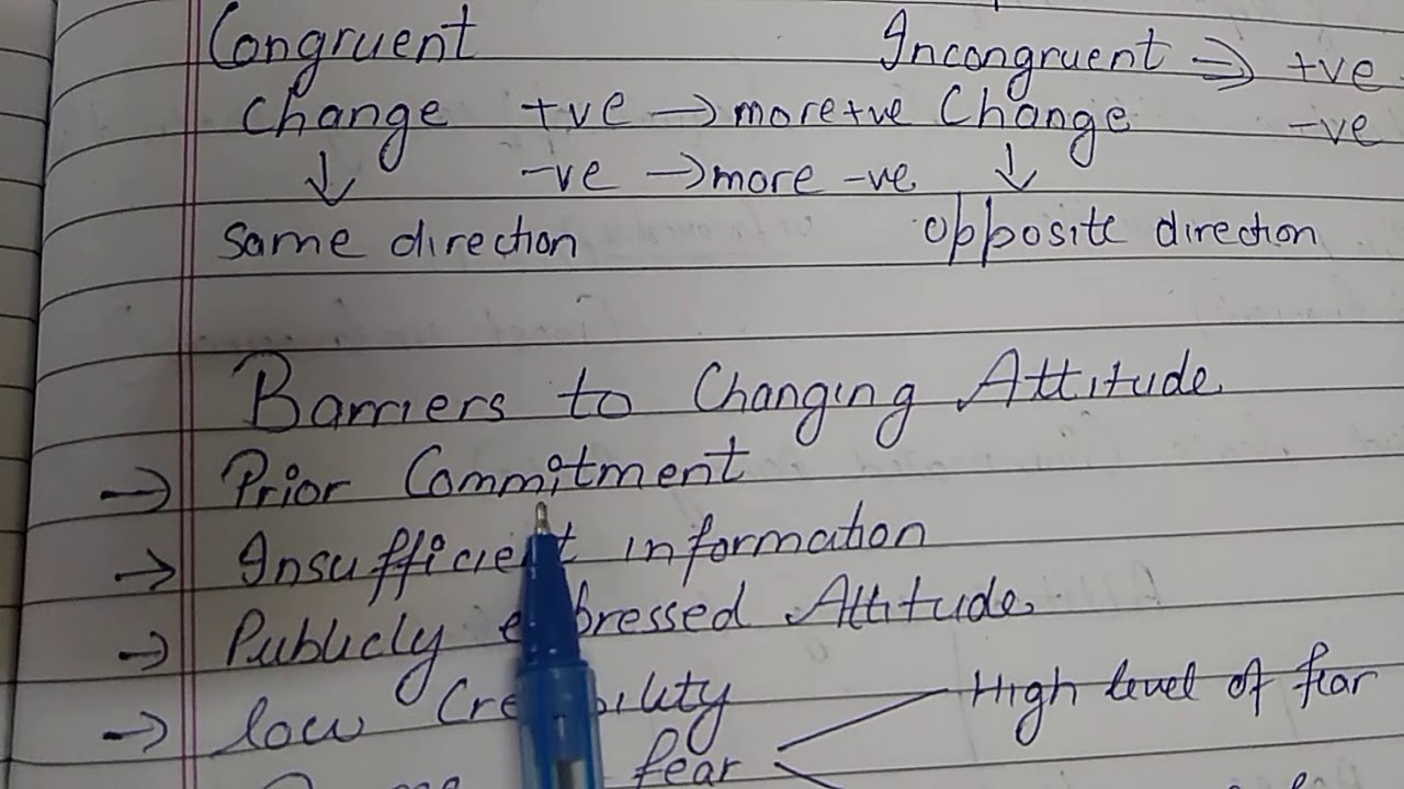 Changing attitude, types of changing attitude and barriers of changing attitude