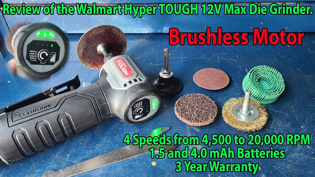 Review and Test of the Walmart Hyper Tough 12v Max BRUSHLESS Die Grinder.
