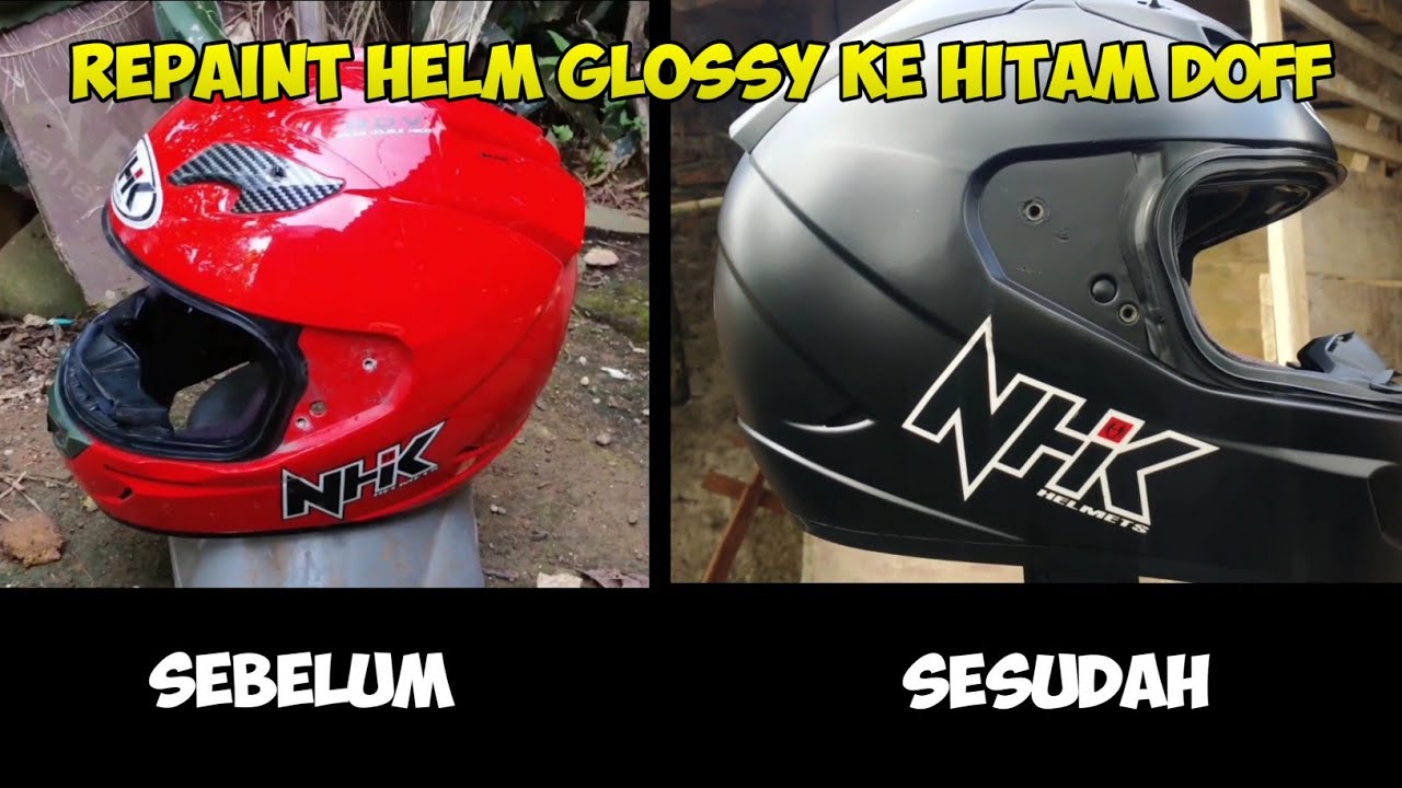 REPAINT HELM GLOSSY JADI HITAM DOFF | SAMURAI PAINT
