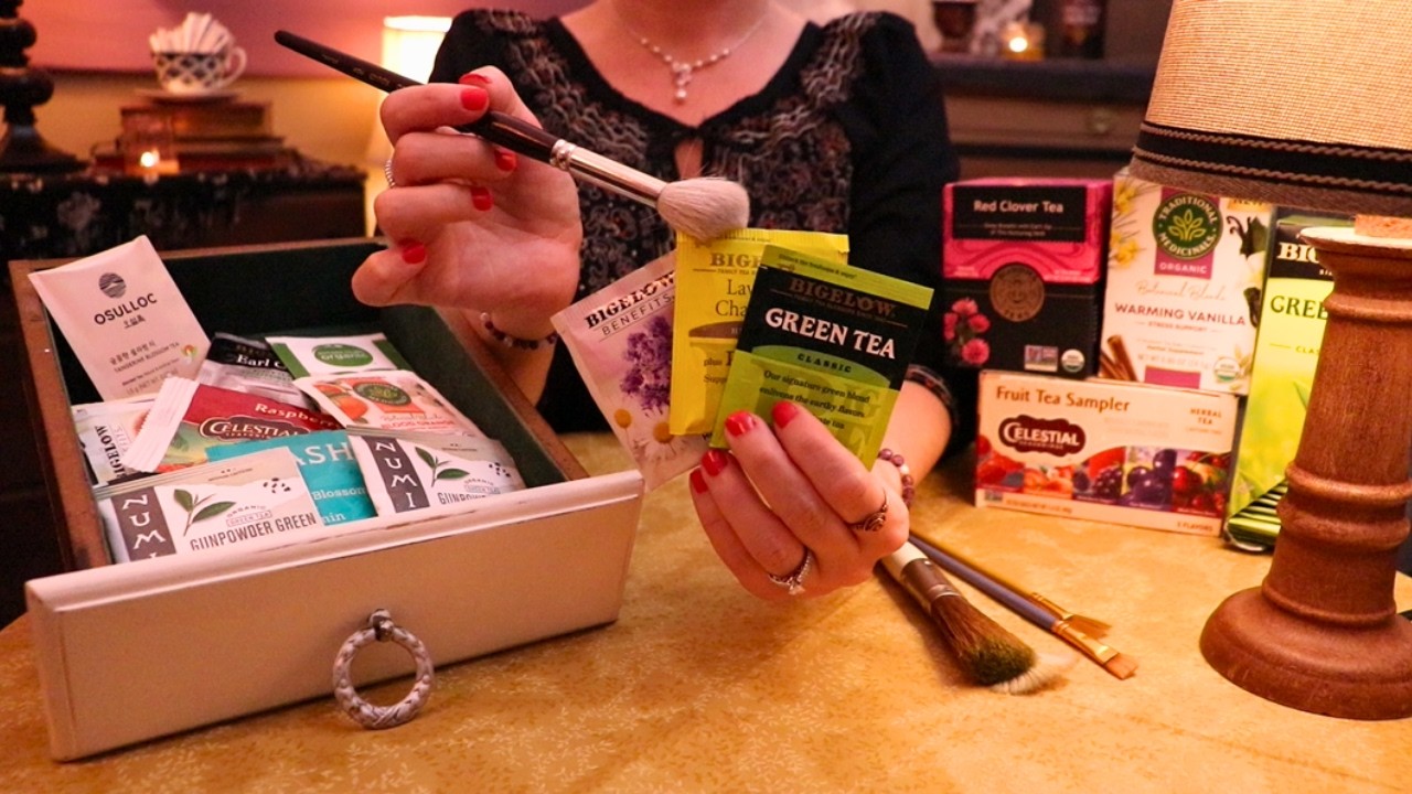 ASMR Relaxing Tea Package Crinkles and Package Brushing Sounds ASMR Over Explaining Crinkle Rummage