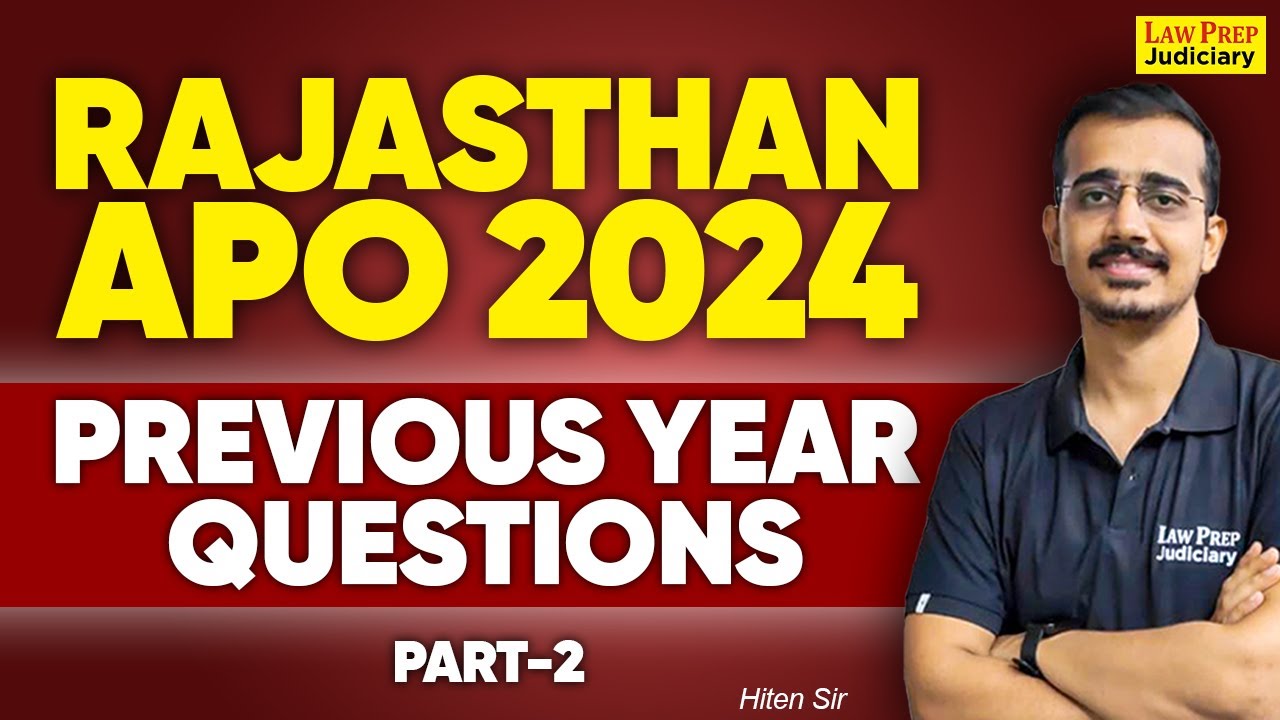Rajasthan APO 2024: Previous Year Question Paper | Part-2