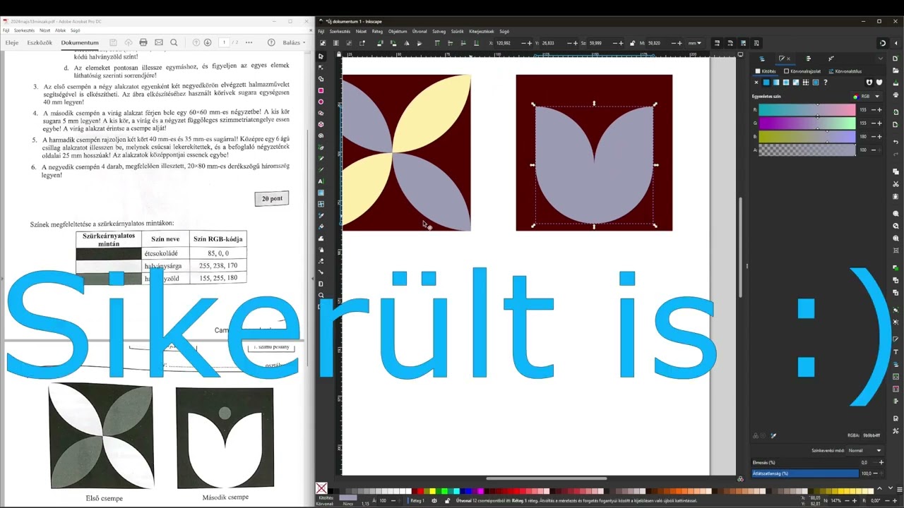Digitális kultúra érettségi (2024.május közép): Minták (inkscape)