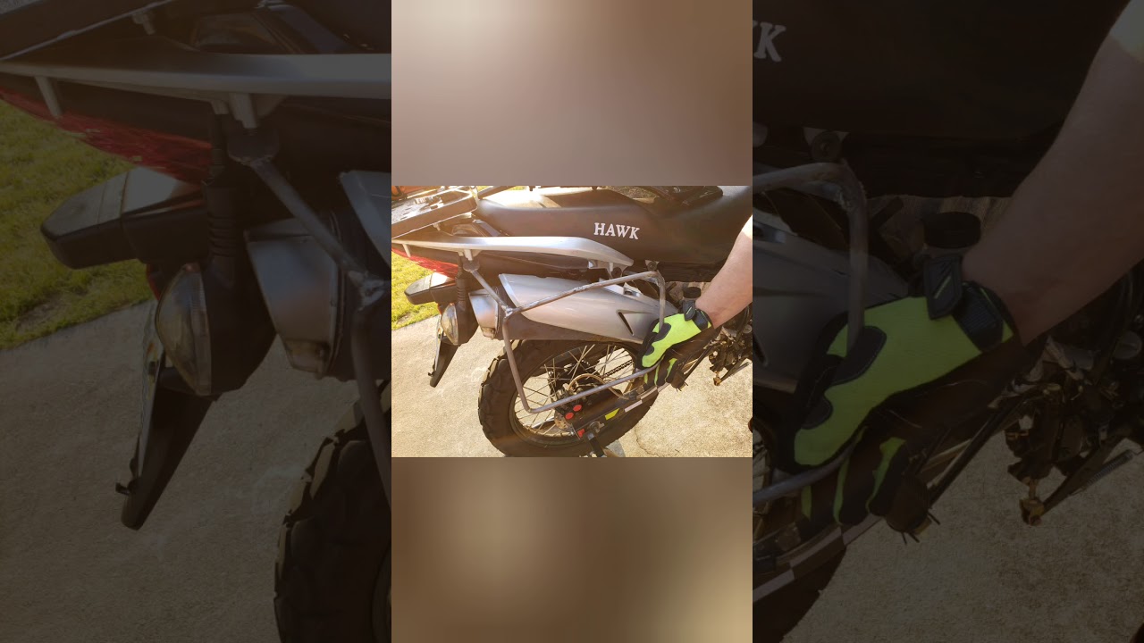 Home made Pannier rack for Hawk 250 motorcycle