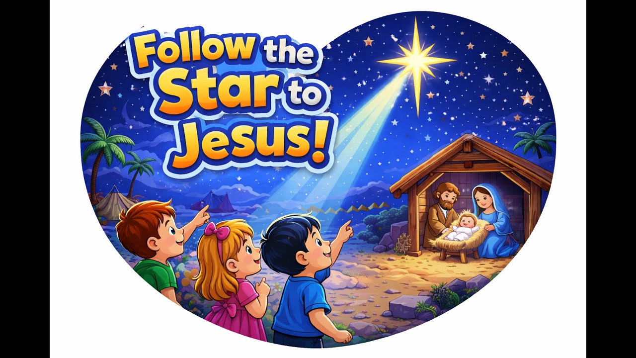 Twinkle Twinkle Shining Star | Follow the Star to Baby Jesus | Christmas Song for Kids ✨⭐