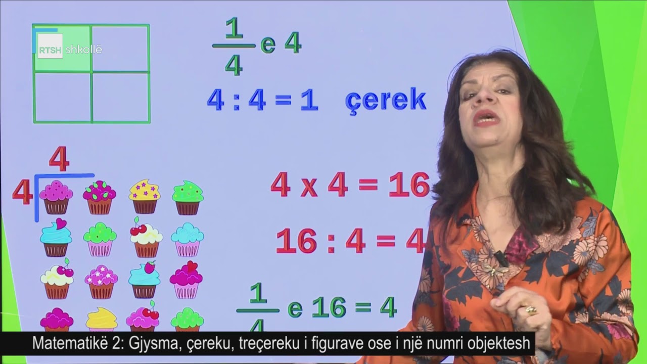 Matematikë 2 - Gjysma, çereku, treçereku i figurave ose i një numri objektesh
