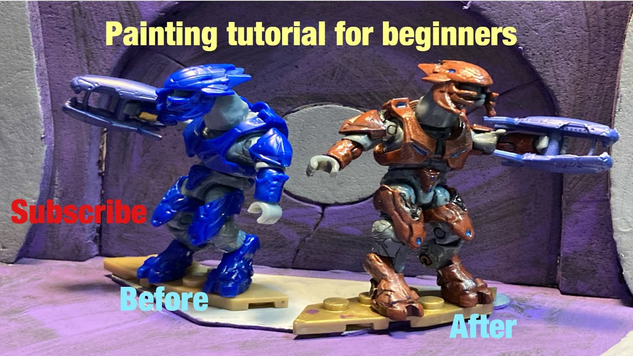 Как нарисовать простую фигурку, урок для начинающих Halo mega construx elite