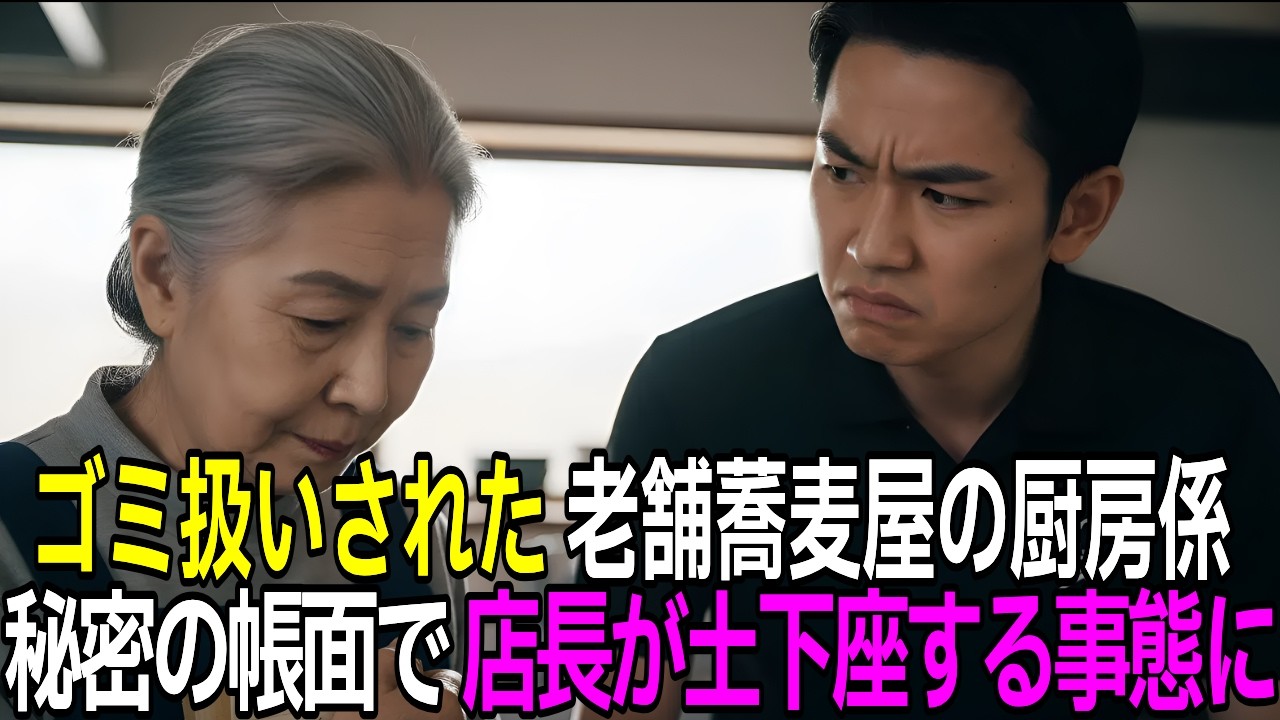 【スカッと感動】老舗蕎麦屋の厨房係をゴミ扱いした店長。彼女の「秘密の帳面」で悪事が暴かれ、破門される末路【朗読】