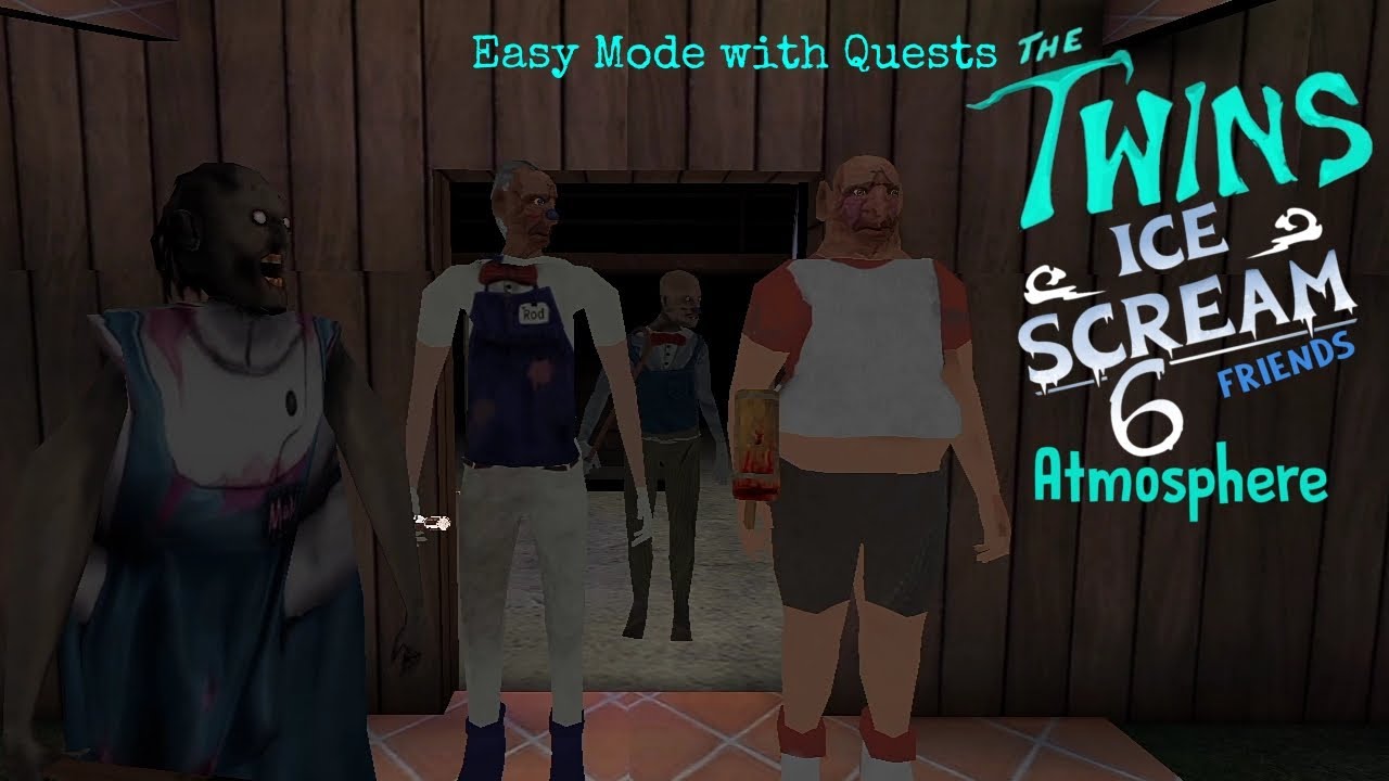 The Twins Ice scream 6 Atmosphere on Easy Mode with Quests