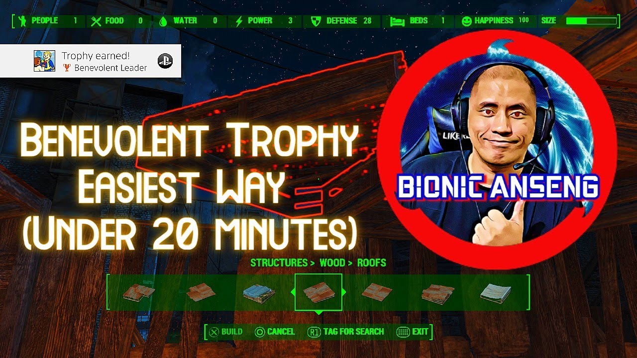 Fallout 4 Benevolent Leader Trophy Easiest Way (Under 20 minutes)