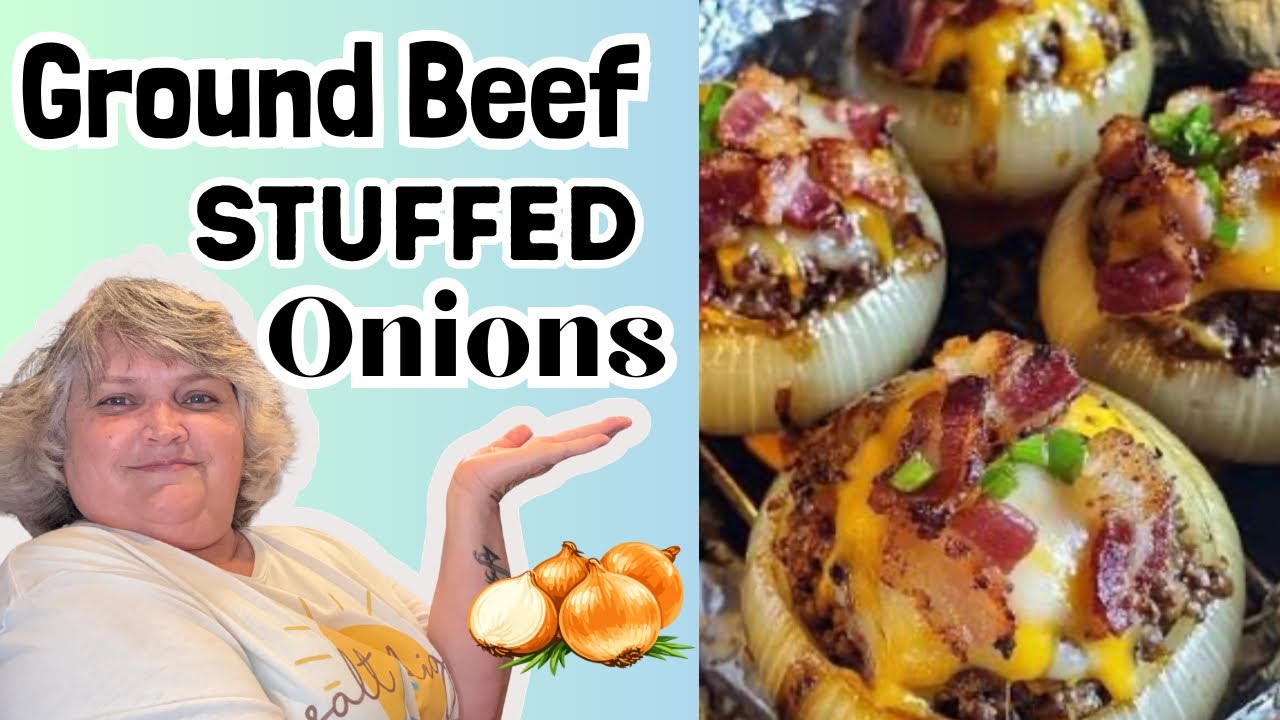 Лук, фаршированный говяжьим фаршем… Очень вкусно!!