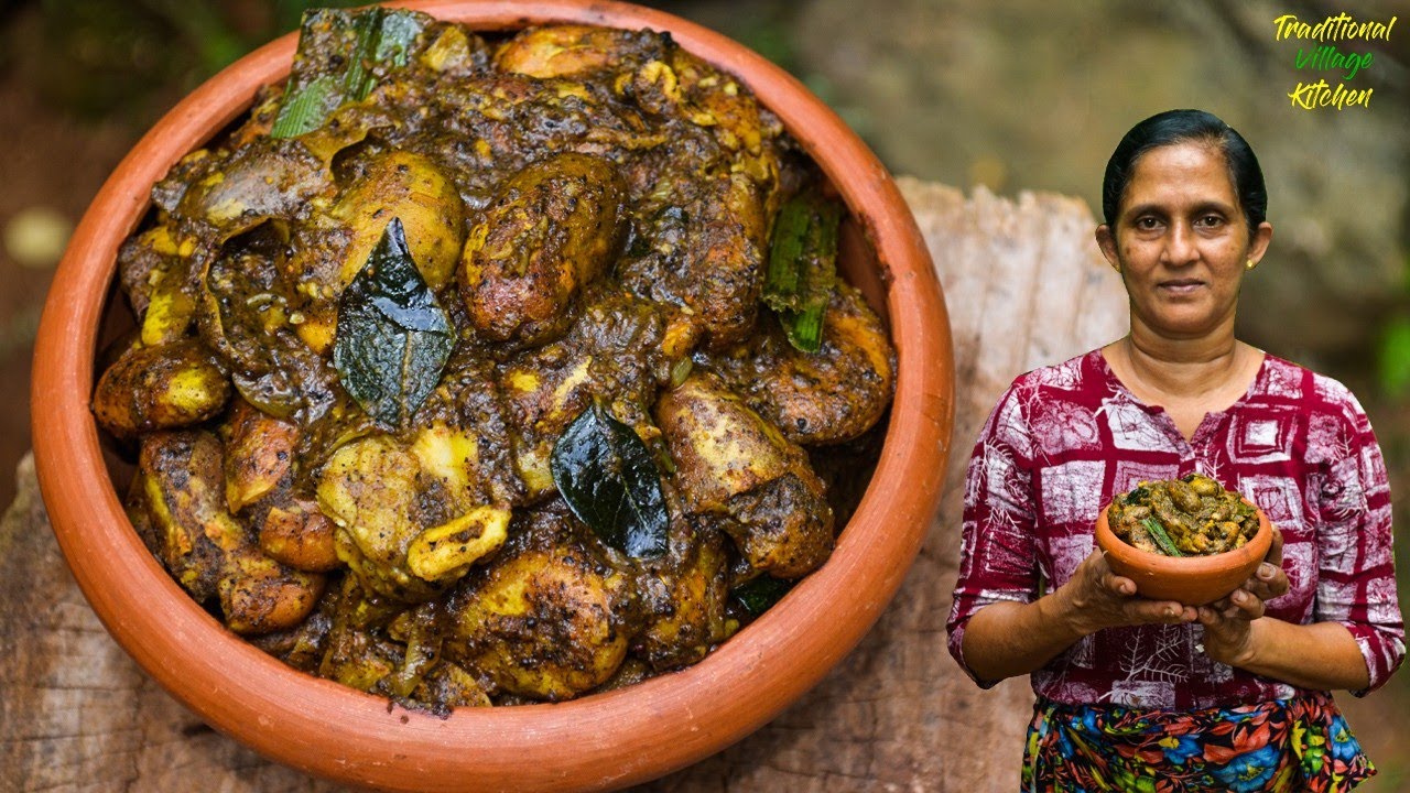 ගමේ රසට කළු පොල් මාළුව | Yummy Jackfruit Seeds Recipe | Village Cooking Jackfruit Seeds Curry