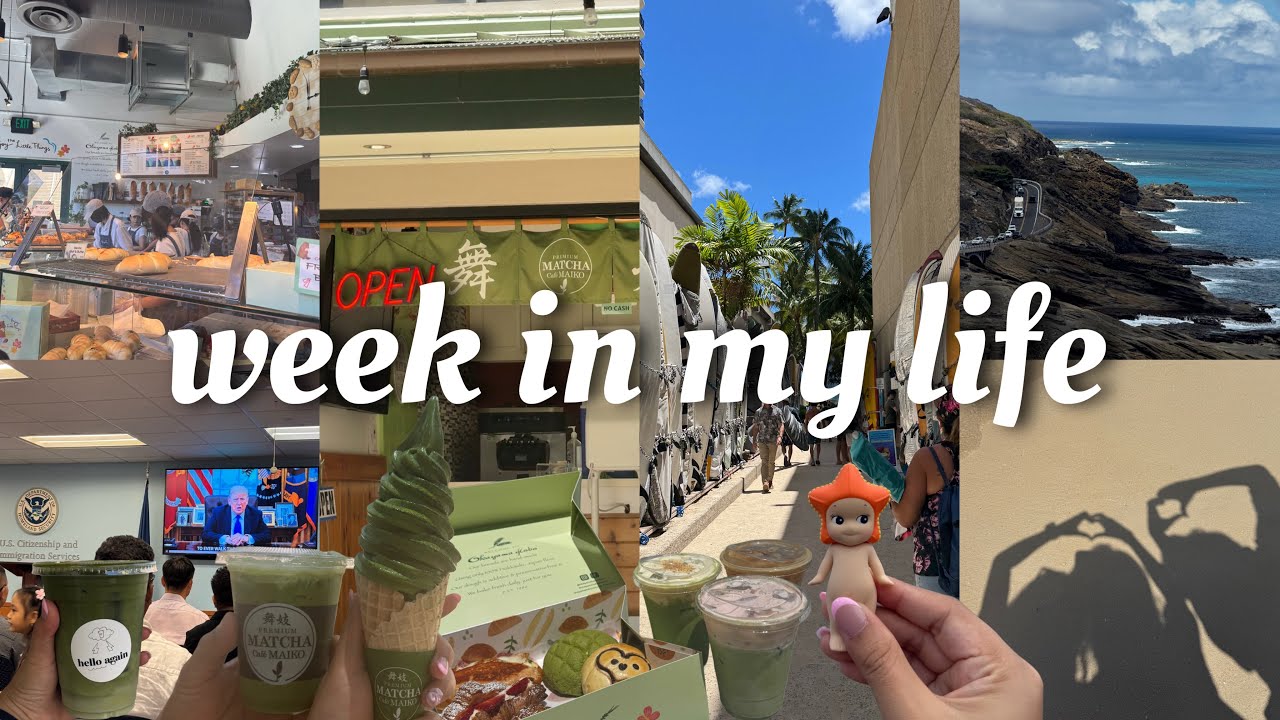 week in my life (summer 2025)🐚🌊matcha hunting, hang out, beach day, blindbox, becoming us citizen 