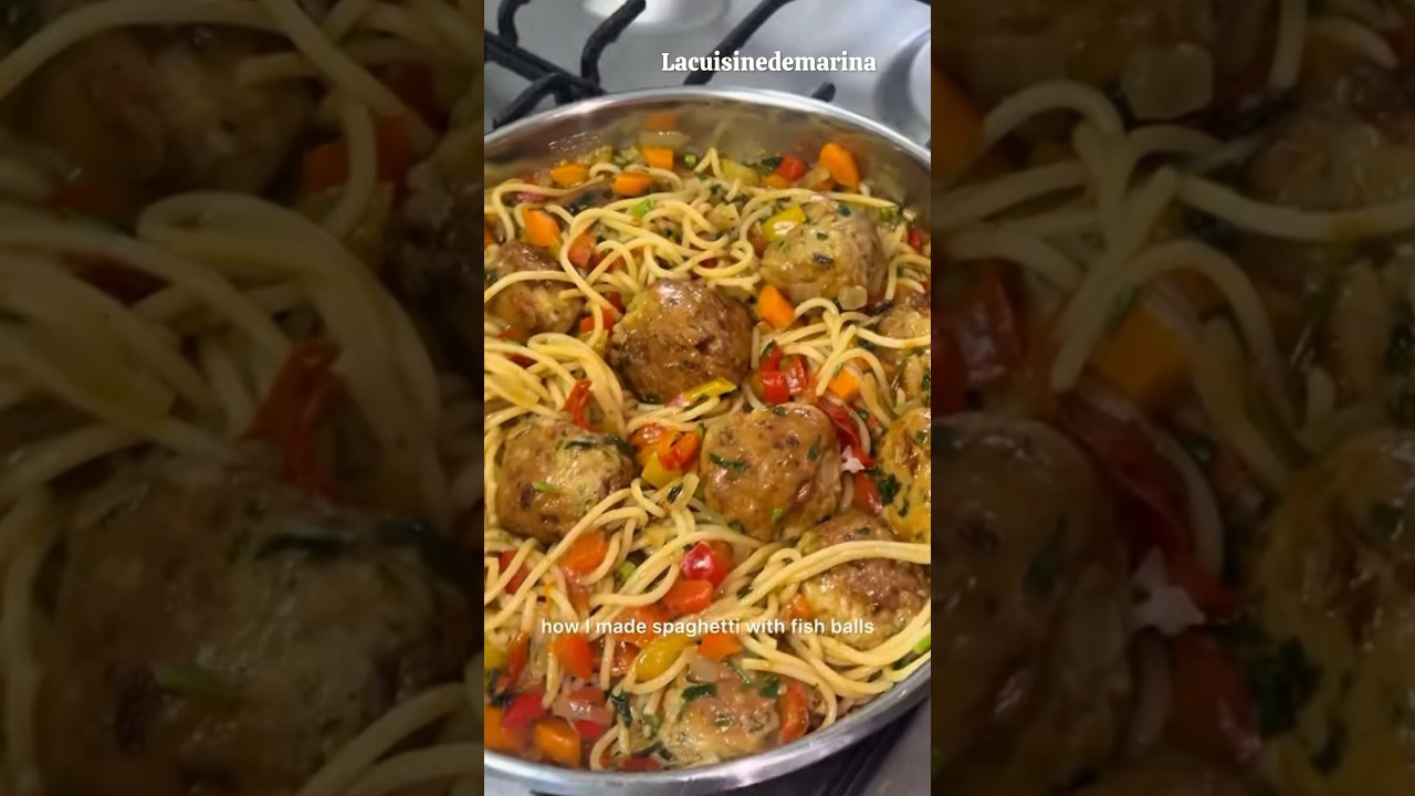 Recettes spaghettis au boulettes de poisson #food #cuisine #recette