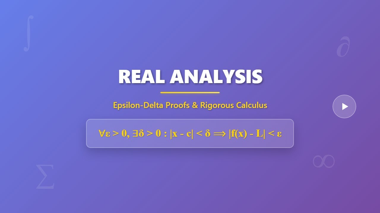 Real Analysis: Epsilon-Delta Proofs & Foundations Explained for Beginners
