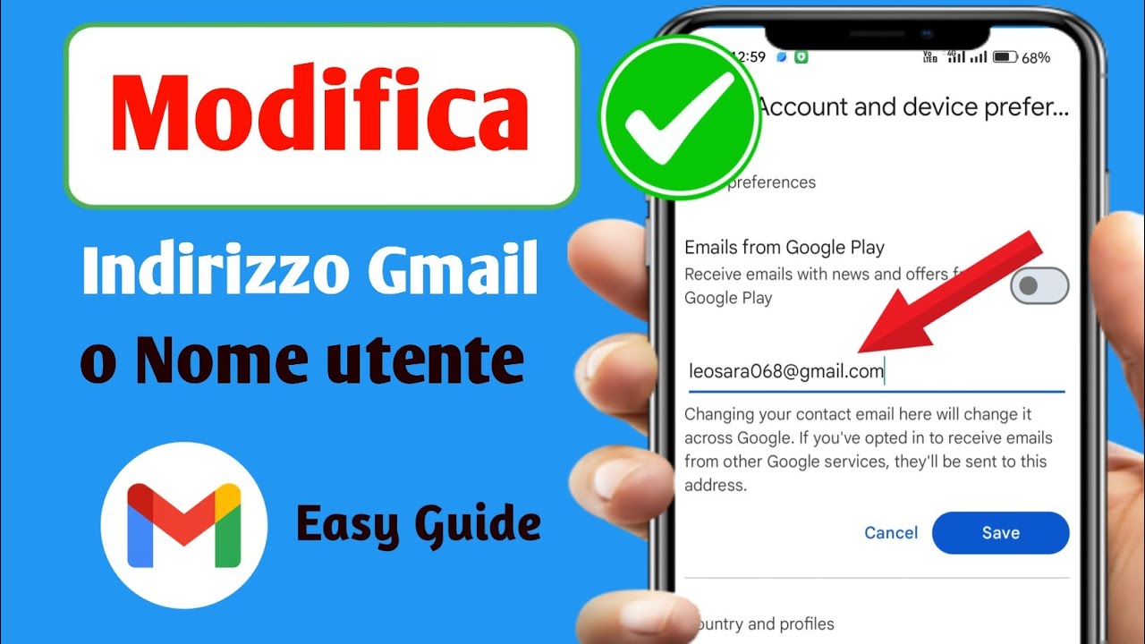 Come cambiare facilmente il tuo indirizzo Gmail o il tuo nome utente