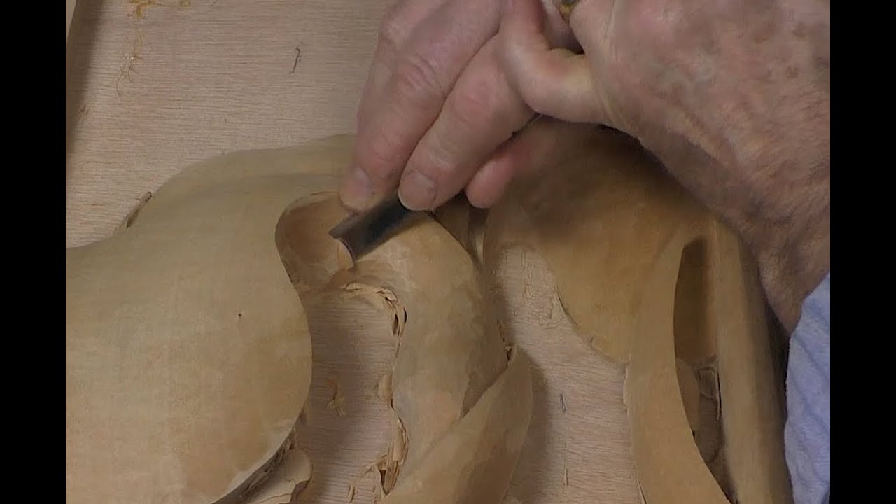 How to Carve a Yellow Flag Iris Pierced Relief - 10 Undercutting