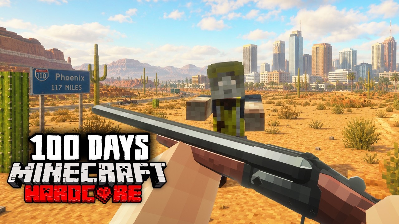 I Survived 100 Days in ARIZONA Desert in a Zombie Apocalypse in Hardcore Minecraft