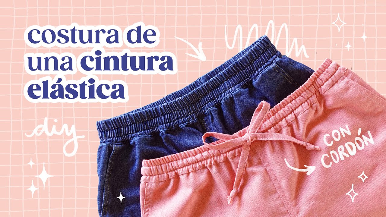 Cómo coser una cintura elástica (tela plana + cinta elástica/elástico) | Pantalón tipo pijama