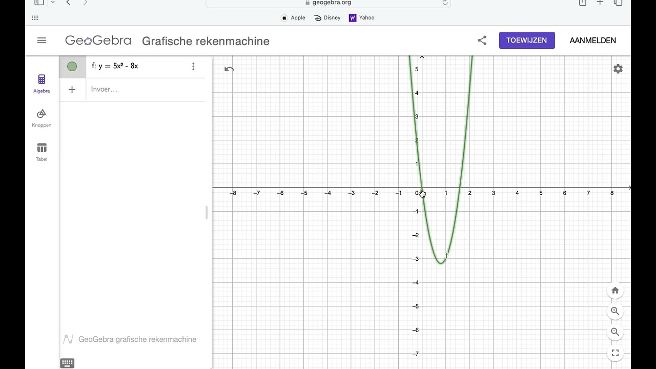 H7 Tweedegraadsvergelijking oplossen met Geogebra
