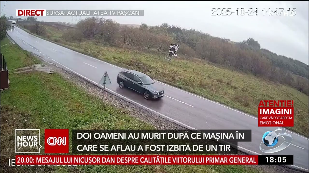 Doi oameni au murit după ce mașina &icirc;n care se aflau a fost izbită de un TIR