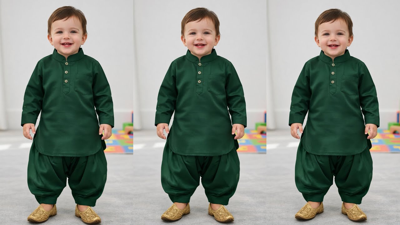 Baby Boy Kurta Paijama Cutting and Stitching Step by Step | Pathani Suit Design
