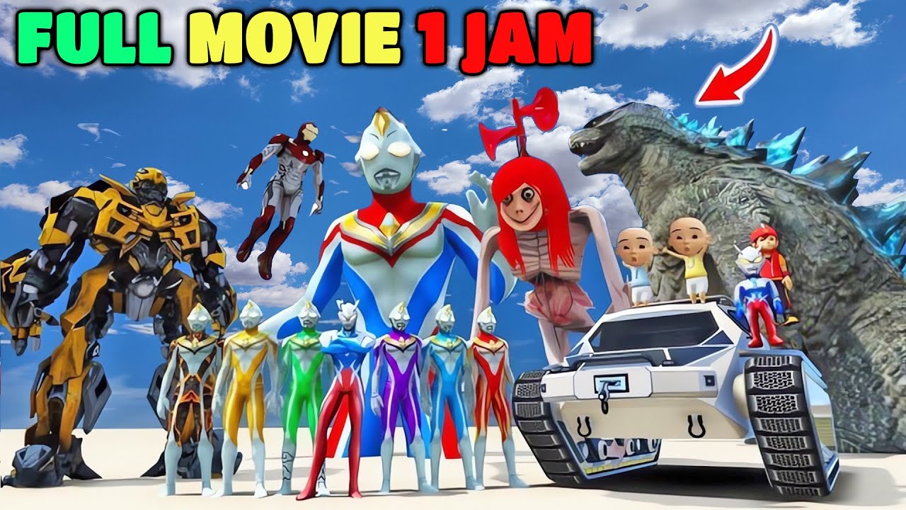 FULL MOVIE 1 JAM ULTRAMAN DYNA LAWAN SIREN HEAD MOMO DIBANTU MOBIL ROBOT BUMBLEBEE!