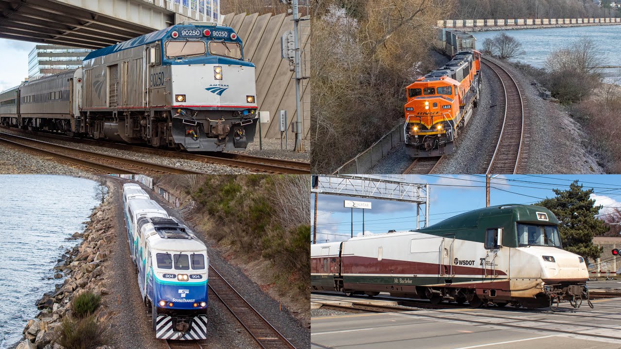 Railfanning Amtrak, BNSF, Cascades, and Sounder Trains in Seattle!