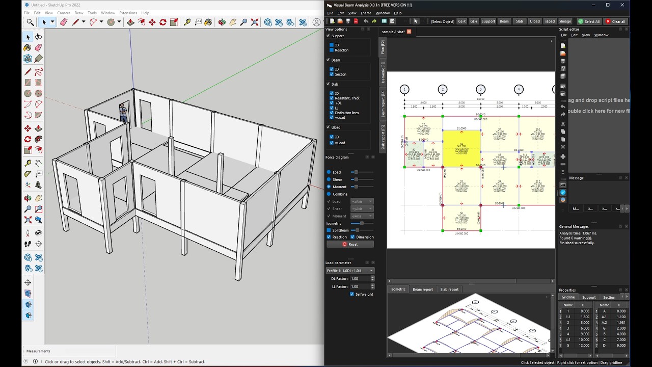 #VisualBeamAnalysis 05. สอนการ Sync  Data ไปยัง SketchUp