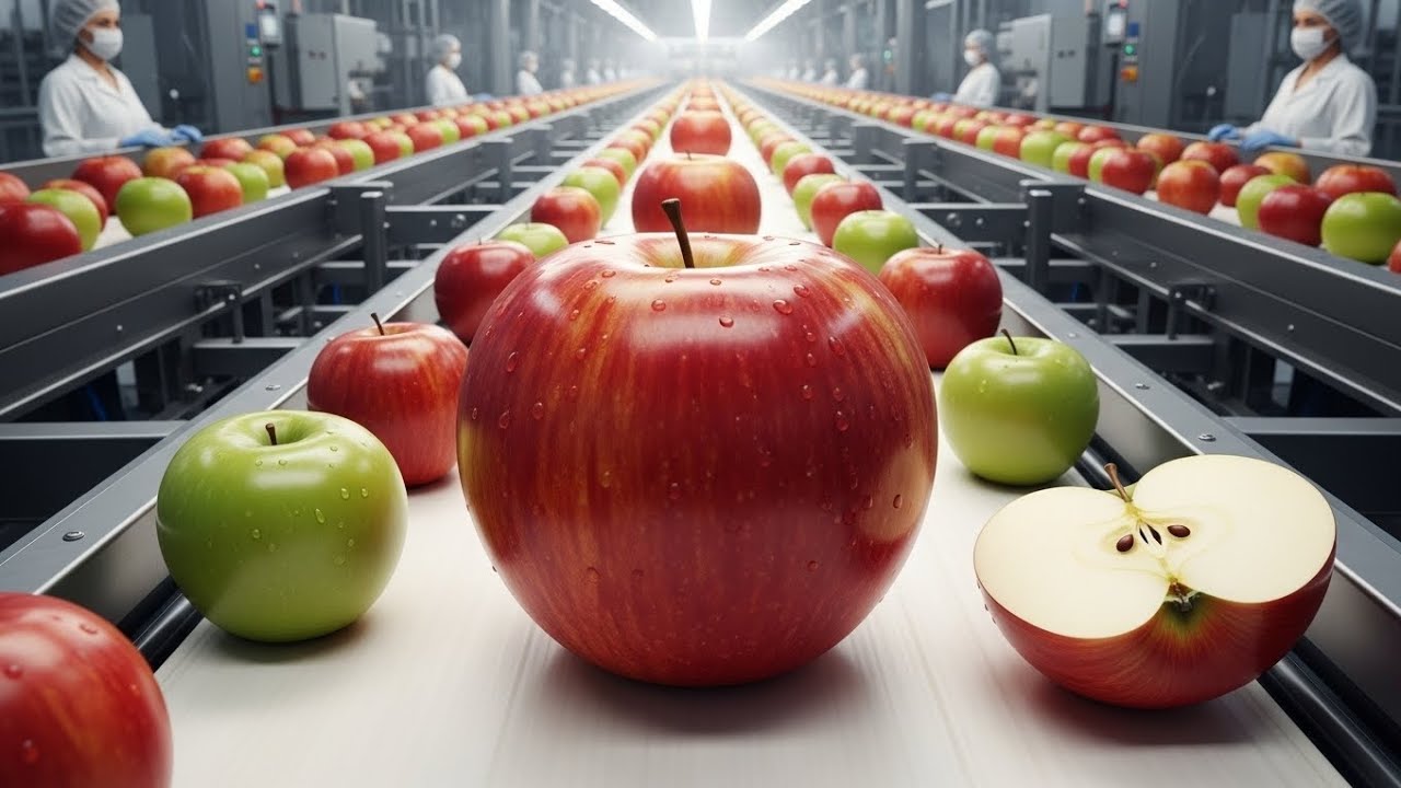 Inside a Modern Apple Juice Factory: From Orchard Fresh Apples to Bottled Drink (Full Process)