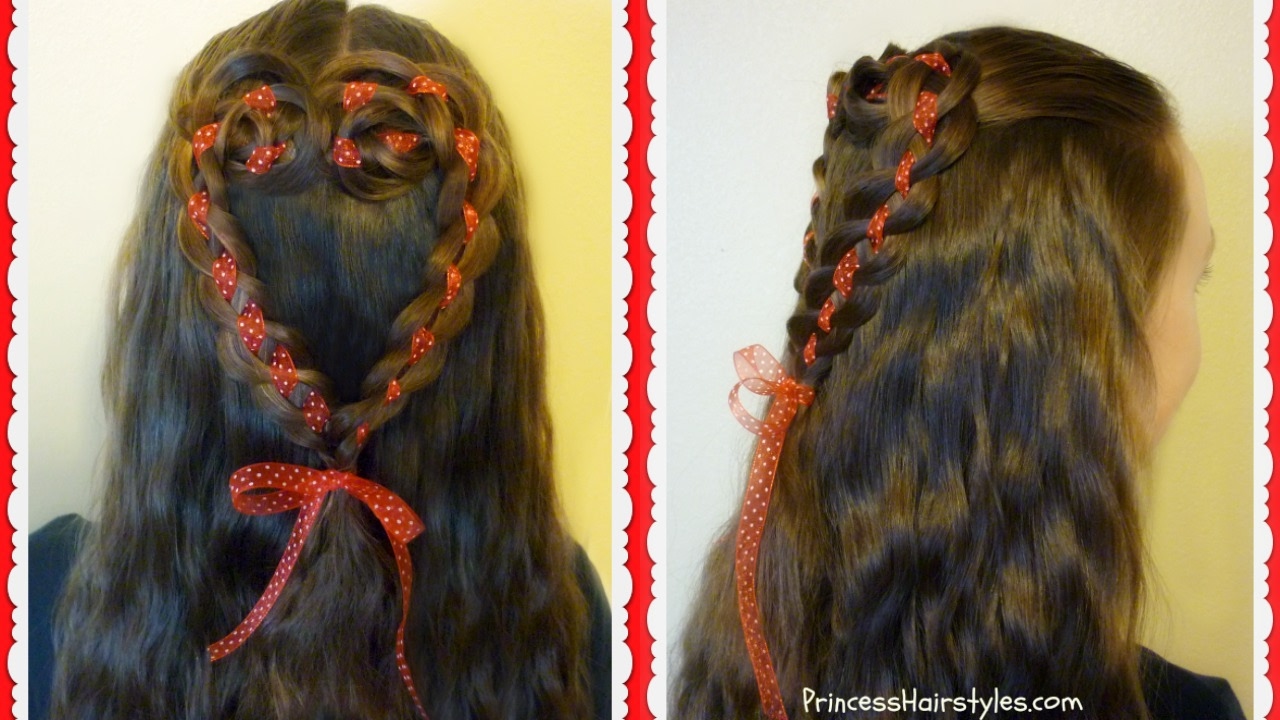 4 Strand Rosette Heart Hairstyle For Valentine's
