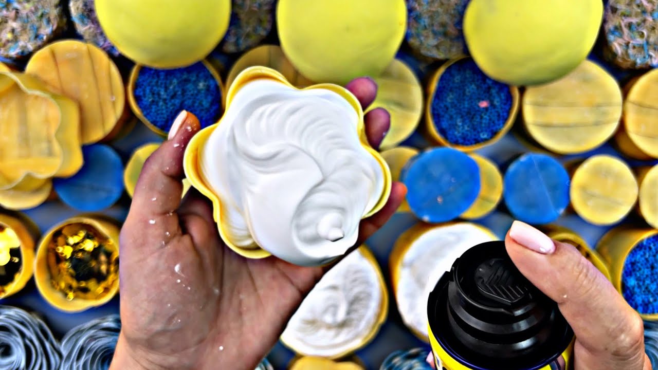 Clay cracking 🌺soap boxes with foam and glitter 🌺soap roses 🌺