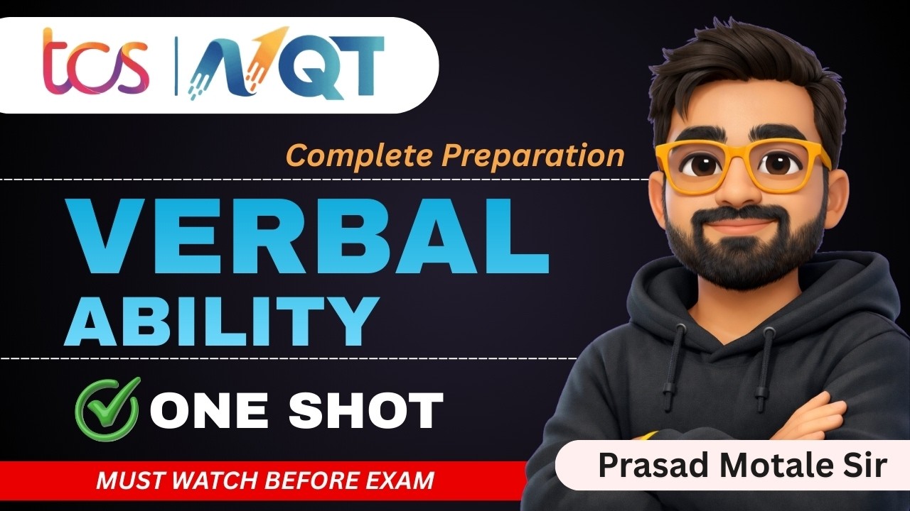 TCS NQT Verbal Ability One Shot 🔥 Complete English Preparation | Must Watch Before Exam 2026