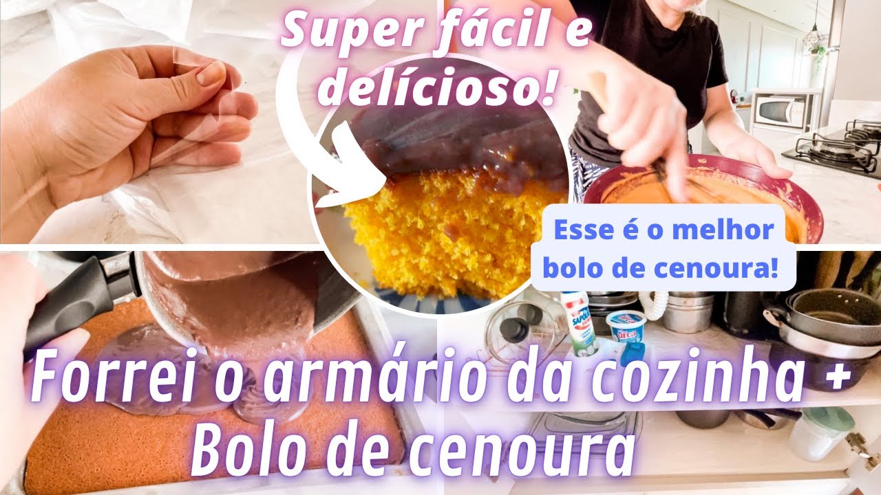 VLOG: Forrei os armários da cozinha | Bolo de cenoura | Super fácil e delicioso