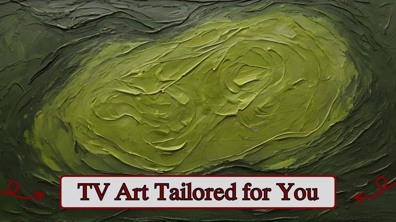 Frame TV Art Abstract 4K I Olive Green Painting I Art Screensaver for TV 3 Hrs I Gallery For Home