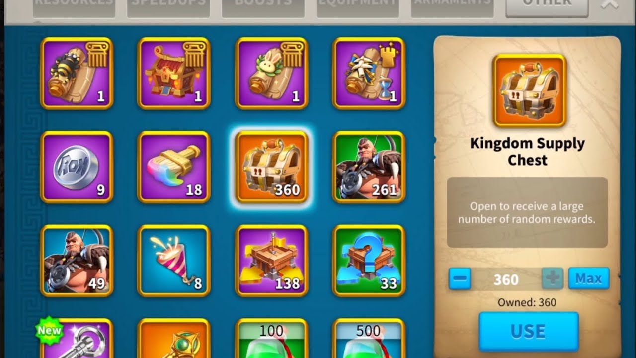 Opening 360 Marauder chests before my kvk starts in Rise of Kingdoms 