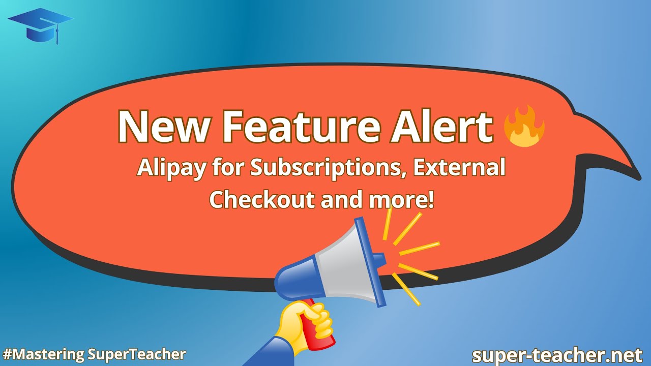 📣 New feature alert - Alipay for subscriptions, external checkout and more! 🔥