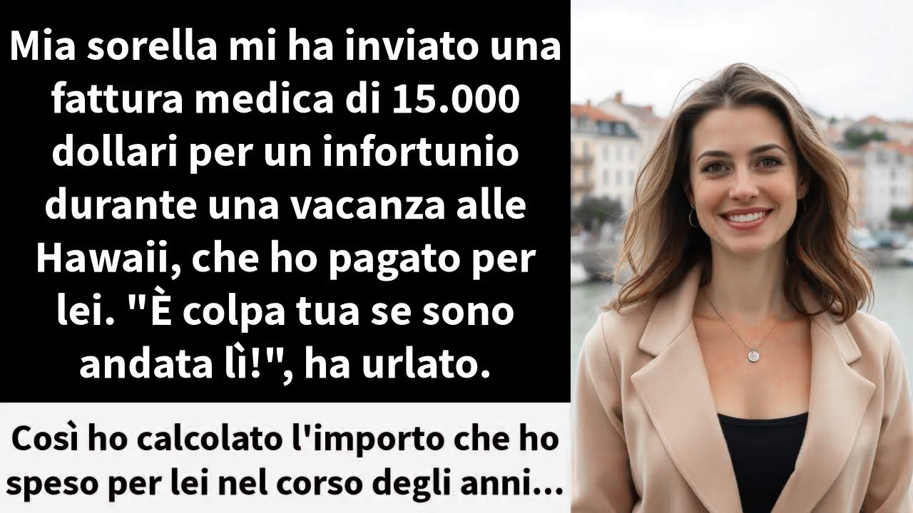 Mia sorella mi ha inviato una fattura medica di 15.000 dollari per un infortunio durante una vacanza