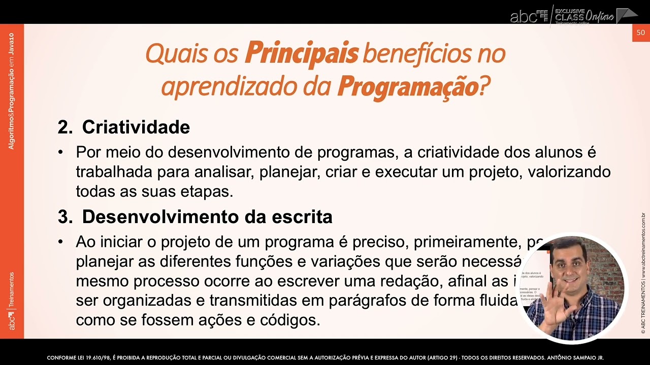 Curso 01: Algoritmos & Programação em JAVA 21 - Unidade 1 - Benefícios da Programação(vídeo 09)
