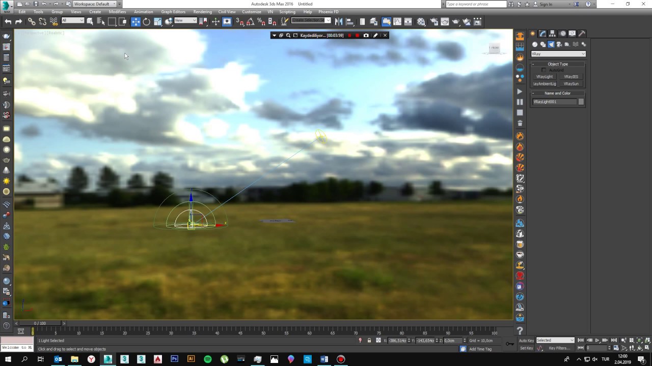 3d max Hdri dome light vraysun linkleme