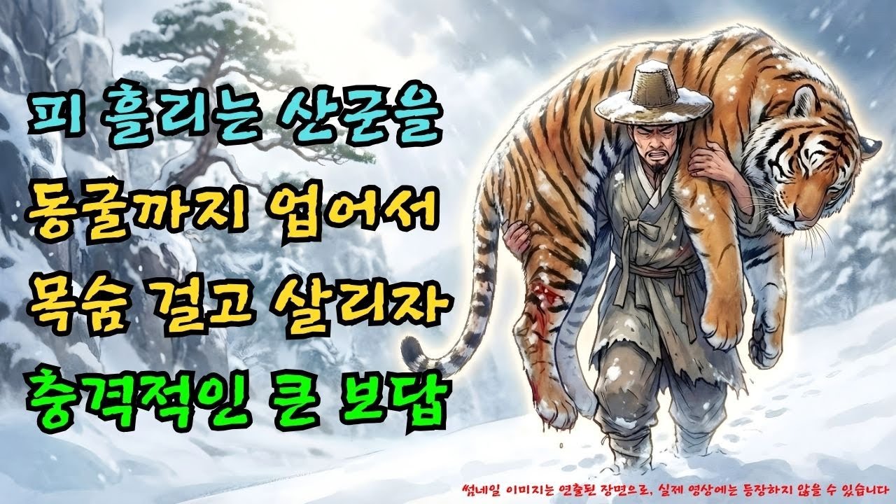 피투성이 호랑이를 업고 '동굴'로 뛰었다... 다음날 벌어진 충격적 보은 | 야담 |옛날이야기 |민담 |전설 | 설화