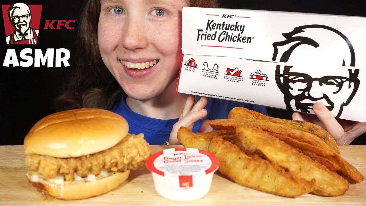 ASMR KFC CHICKEN SANDWICH MUKBANG (Collab With TanTanTwins ASMR) Eating Sounds