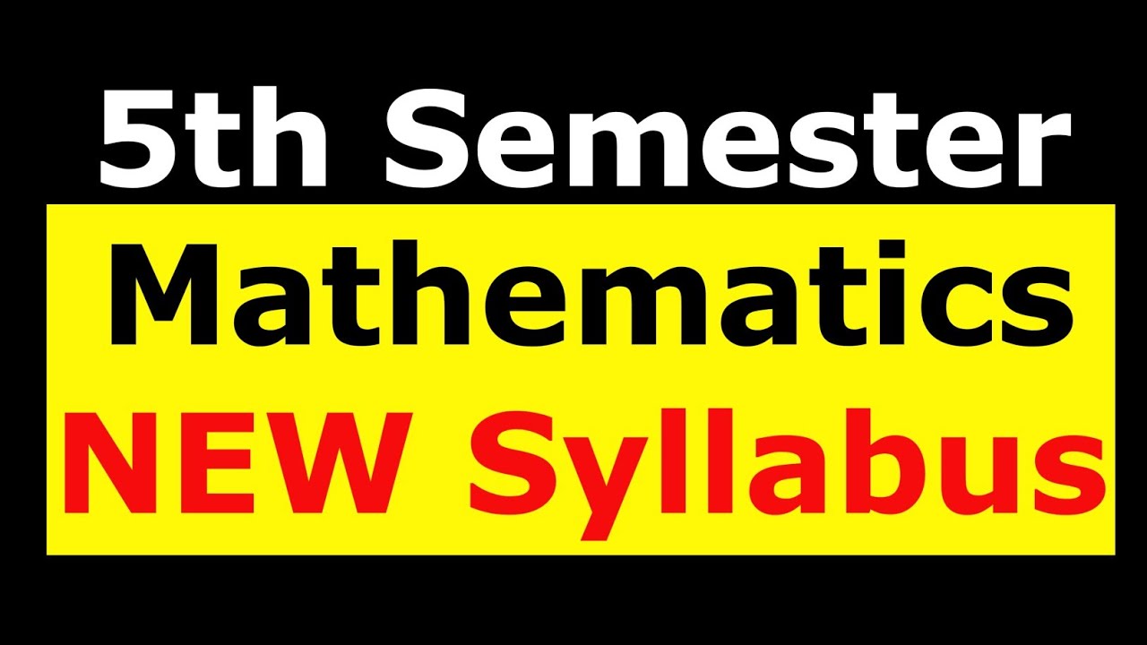5th Sem Maths #NEW Syllabus #5th_semester_Maths_new_syllabus #Homely_classes #Bsc_Maths _5th_sem
