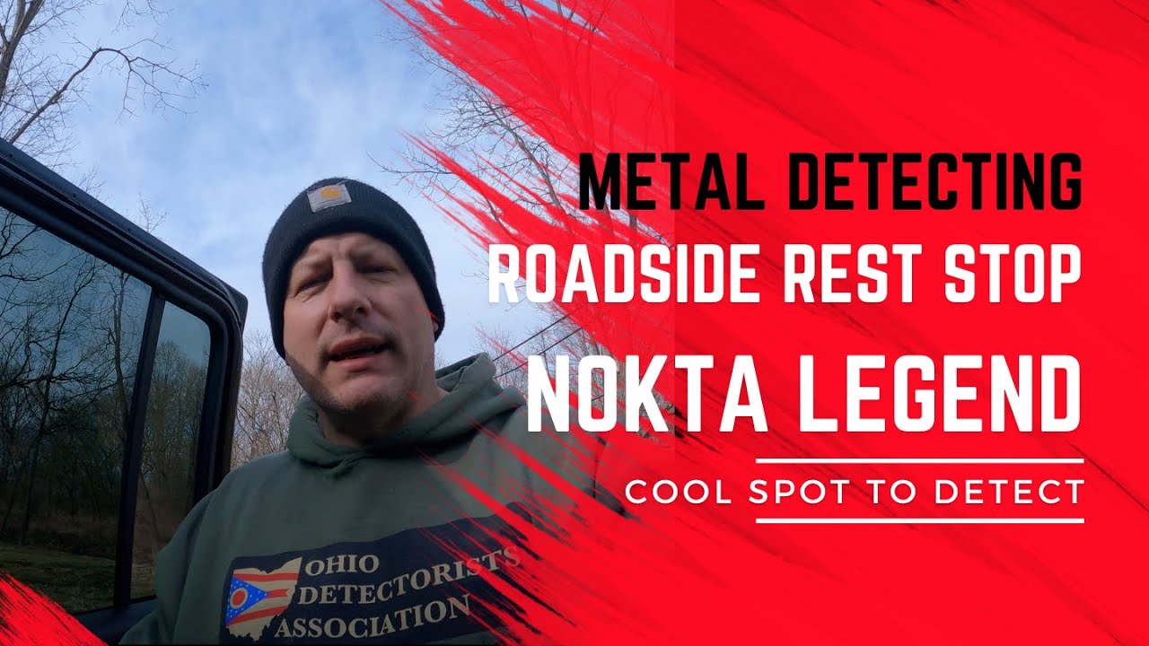 Metal Detecting a roadside rest stop by the river #noktalegend #metaldetecting
