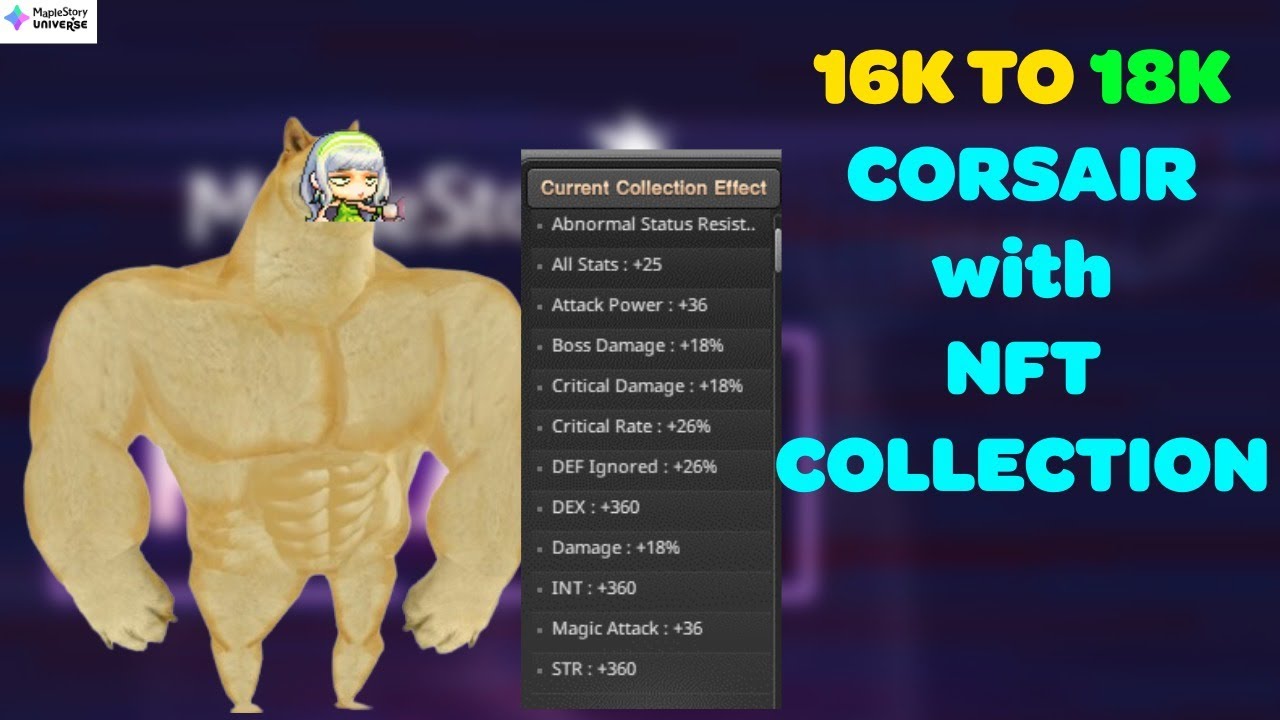18K STATS CORSAIR! THIS IS HOW MUCH LEVEL 9 NFT COLLECTION ADDS in Maplestory N #maplestory #msu