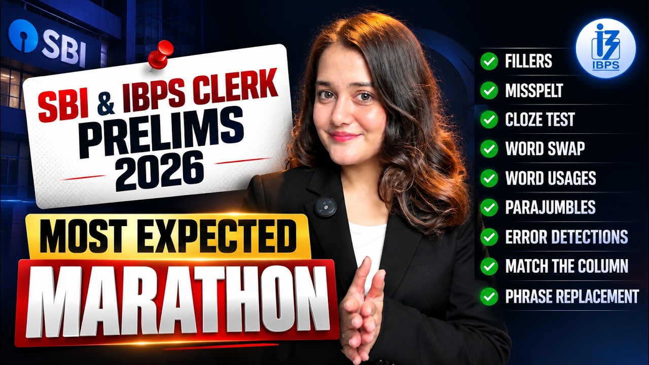 SBI Clerk English 2026 | Fillers, Cloze Test & Error Detection 🔥 | One Shot Practice