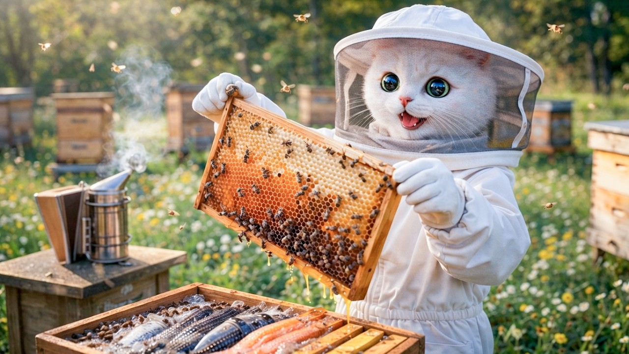 【養蜂家ショガ🐾】はじめての採蜜！とろ〜りハチミツ収穫🍯✨