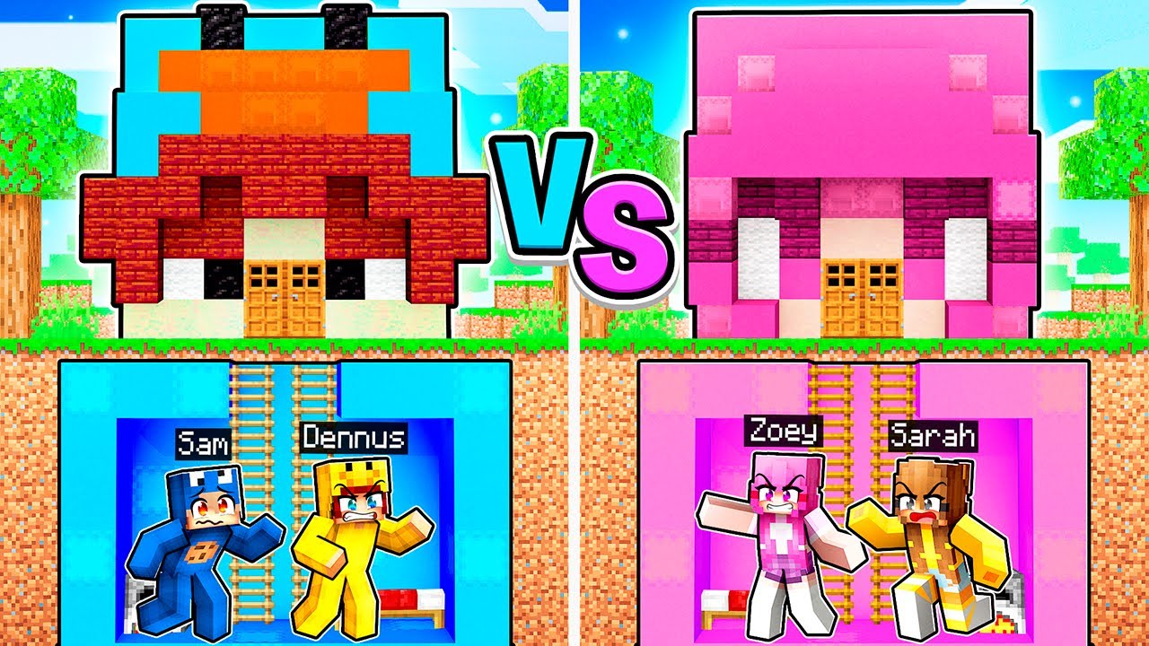 Jongens vs Meisjes GEHEIME BUNKER Bouwen! (Minecraft)